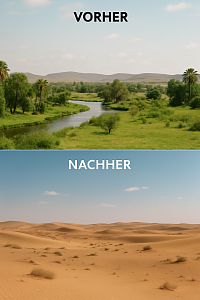 Ehemalige Landschaft der heutigen Wüstenregionen