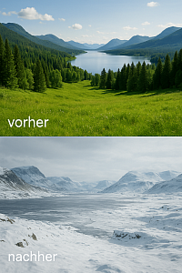 Früher grün jetzt Eis
